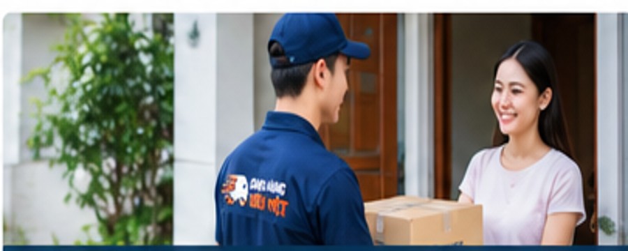 Nhân viên nhận hàng tại nhà khách hàng